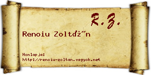 Renoiu Zoltán névjegykártya